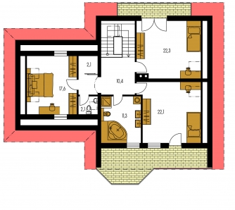 Mirror image | Floor plan of second floor - KLASSIK 137